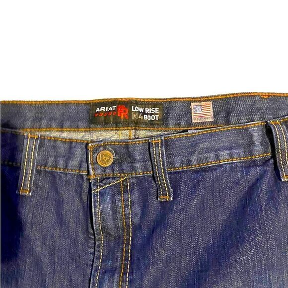 ARIAT FR Cat 2 Men’s Sz 50 x 30 Dark Denim Carpenter Low Rise M4 Bootcut Jeans - Picture 3 of 8